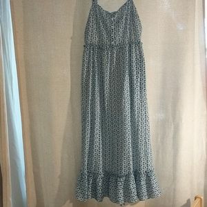 White and blue eyelet maxi